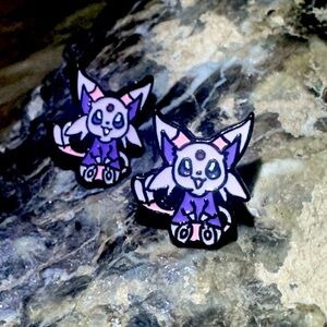 3 For $35 Pokemon Espeon Stainless Steel Enameled Stud Character Earrings